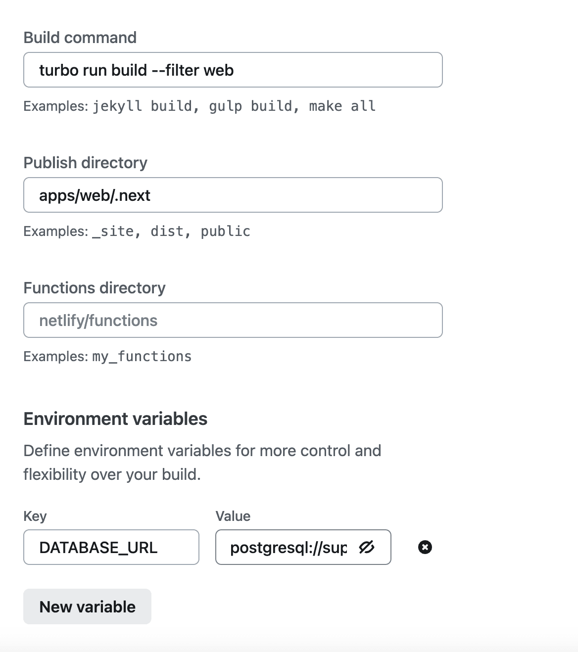 Build configuration