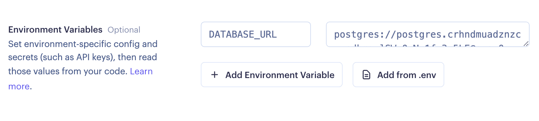 Render environment variables